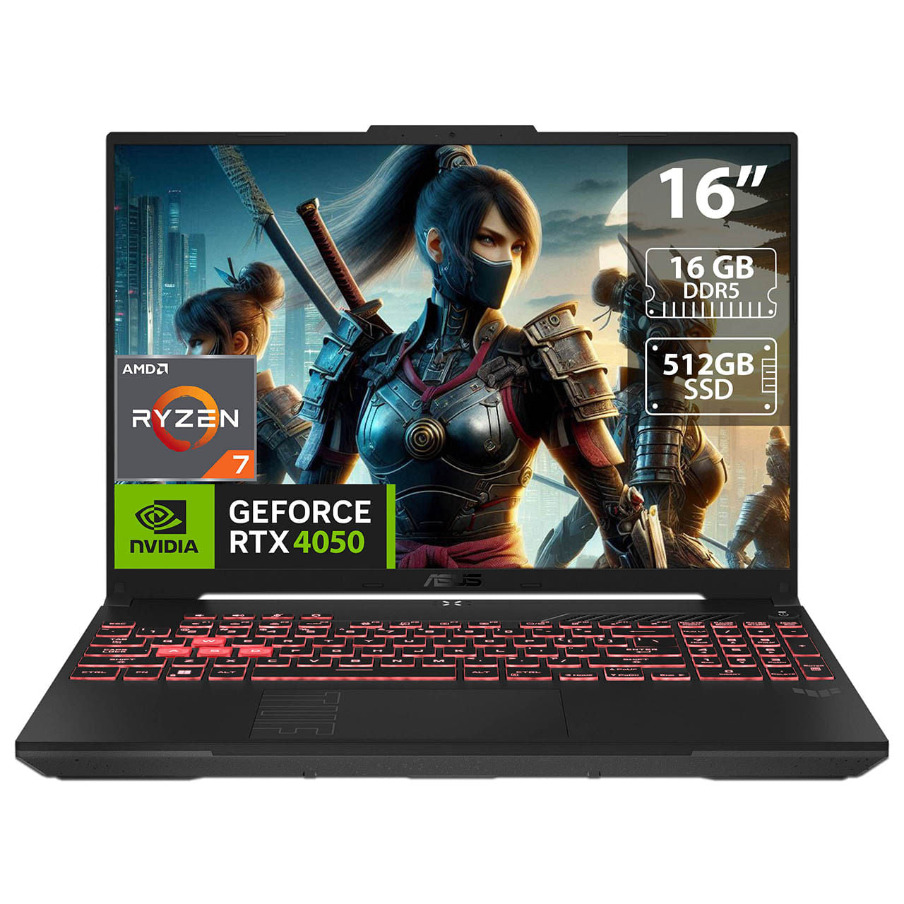 Laptop ASUS TUF Gaming A16: Ryzen 7-7445HS RTX-4050 16GB DDR5 512GB SSD W11H