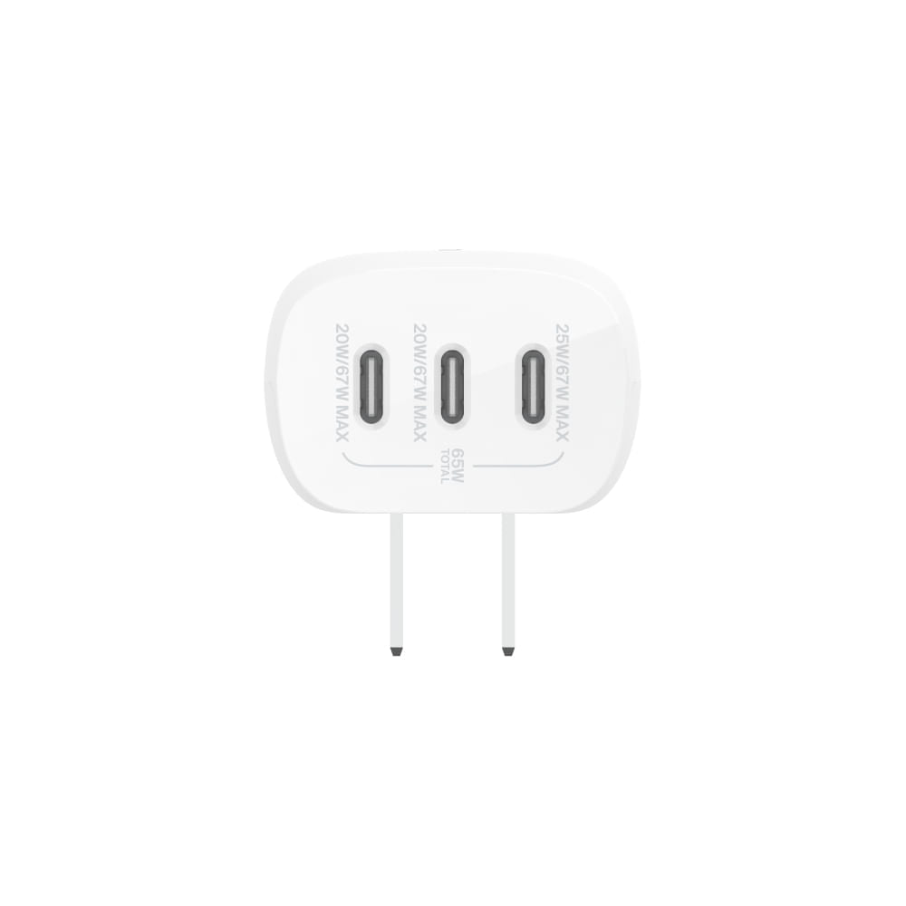 Cargador Belkin de Pared 3 Puertos USB-C Blanco