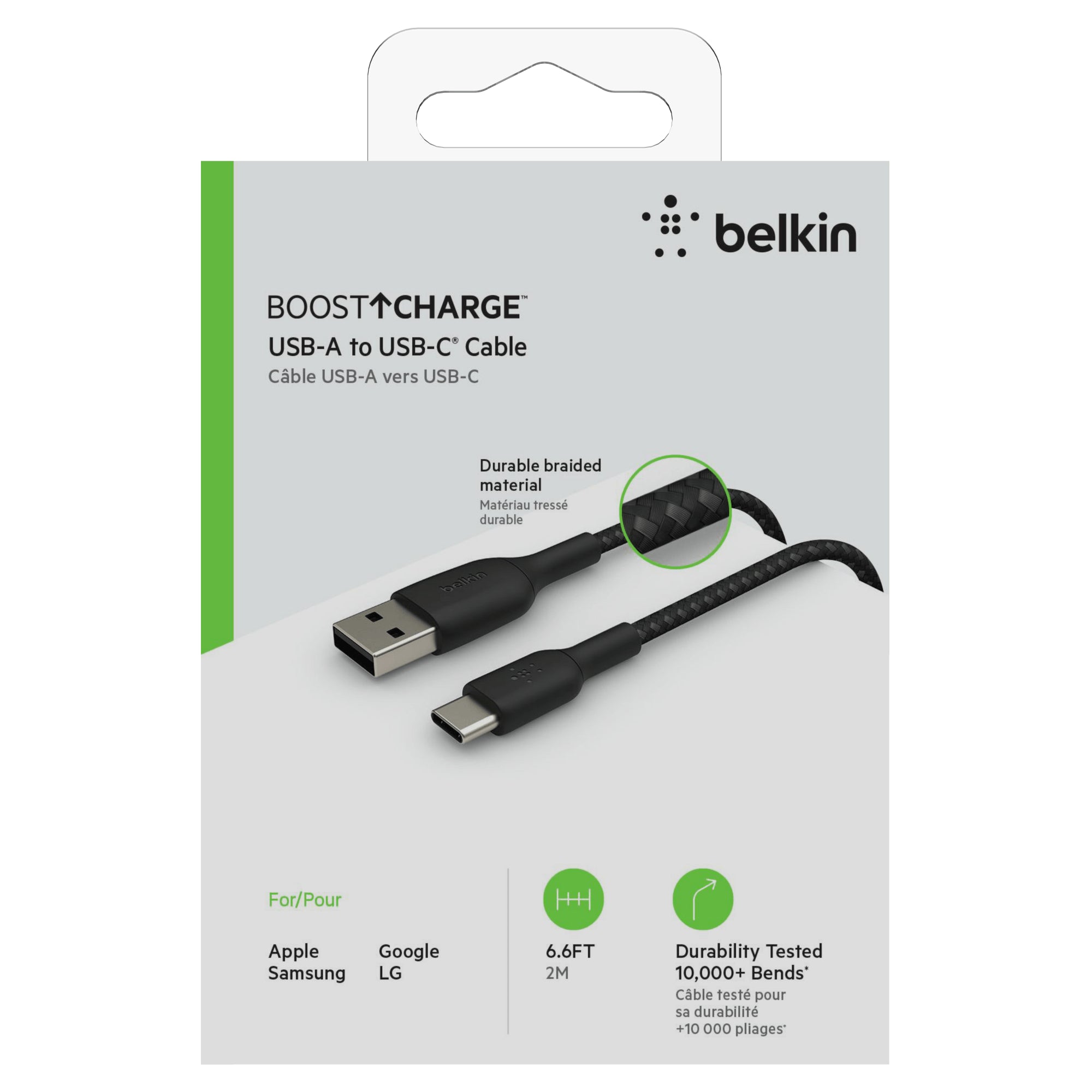 Cable Trenzado Usb-C A Usb-A 2M