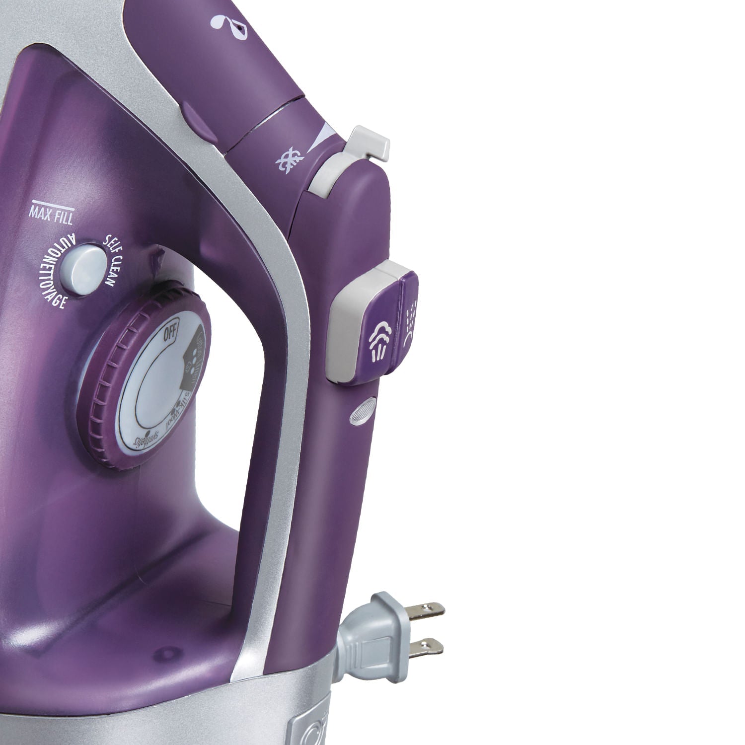 Hamilton Beach Plancha de vapor con cable retráctil 19803R Morado/Blanco