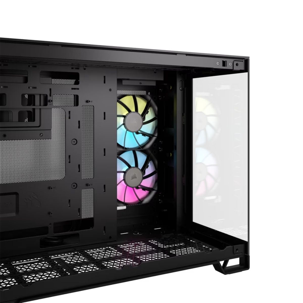 Gabinete Corsair Icue Link 2500X RGB Cristal Templado Panorámico Micro Tower Micro ATX; Negro Negro