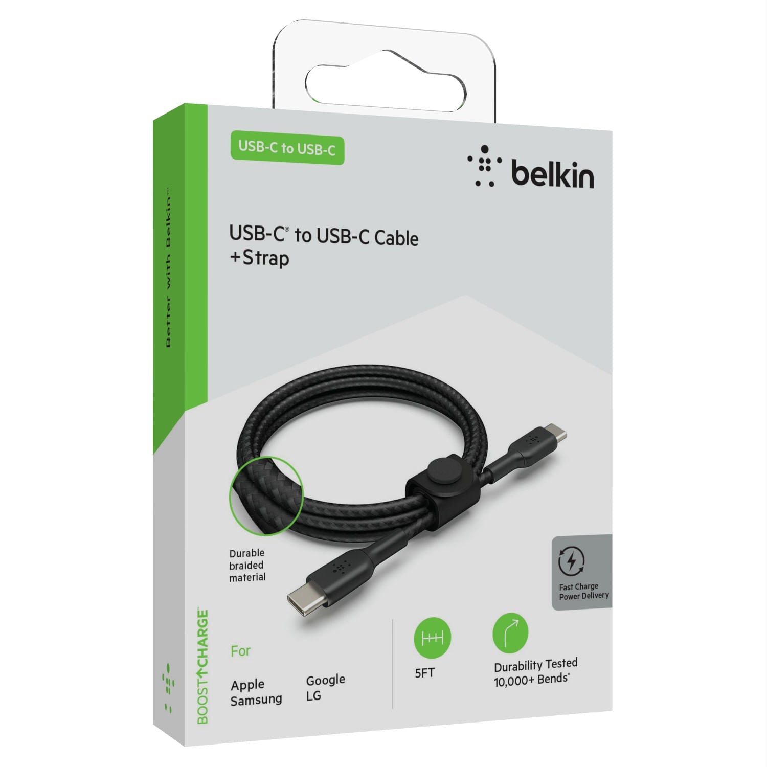 Belkin Cable Braided USB C a USB C Negro