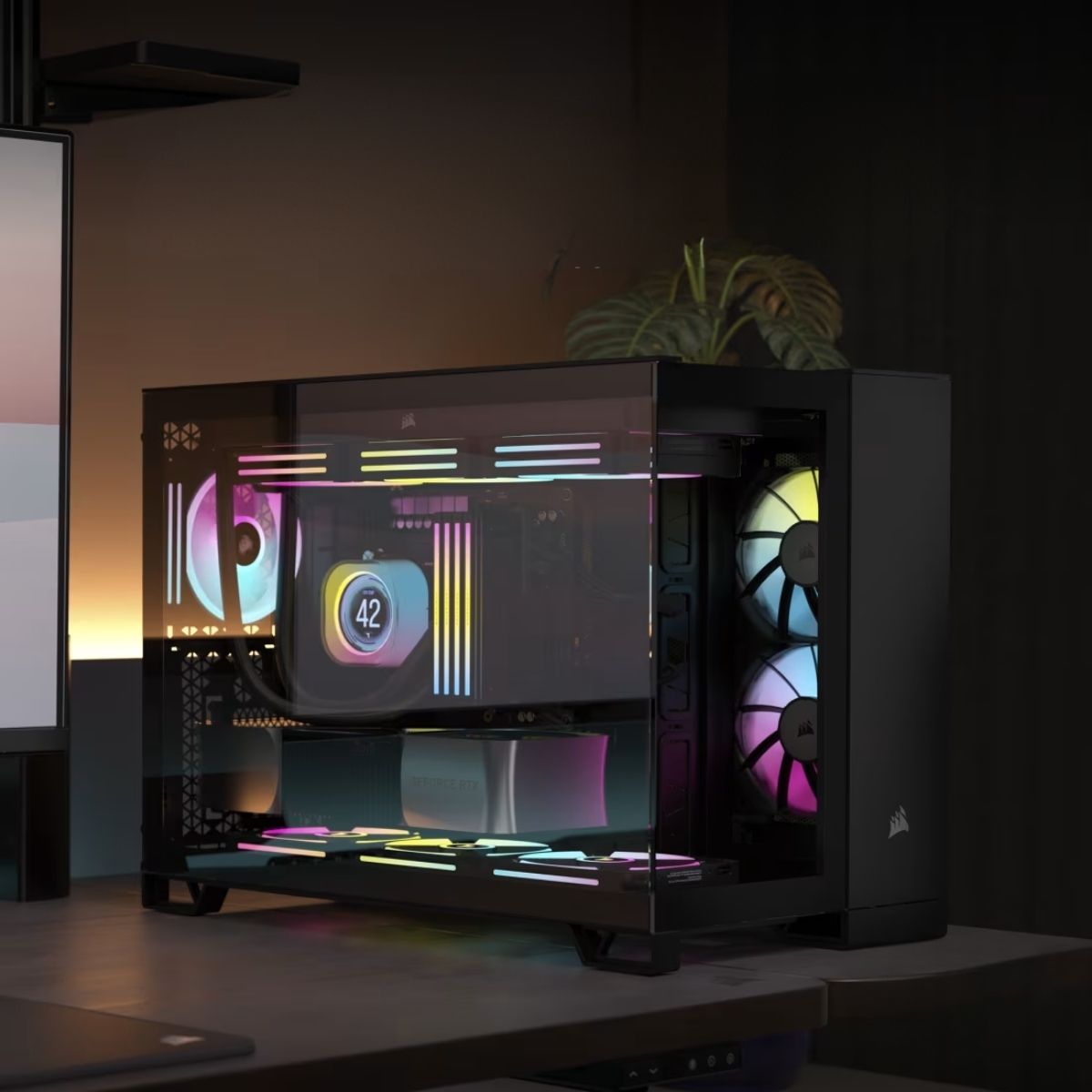 Gabinete Corsair Icue Link 2500X RGB Cristal Templado Panorámico Micro Tower Micro ATX; Negro Negro