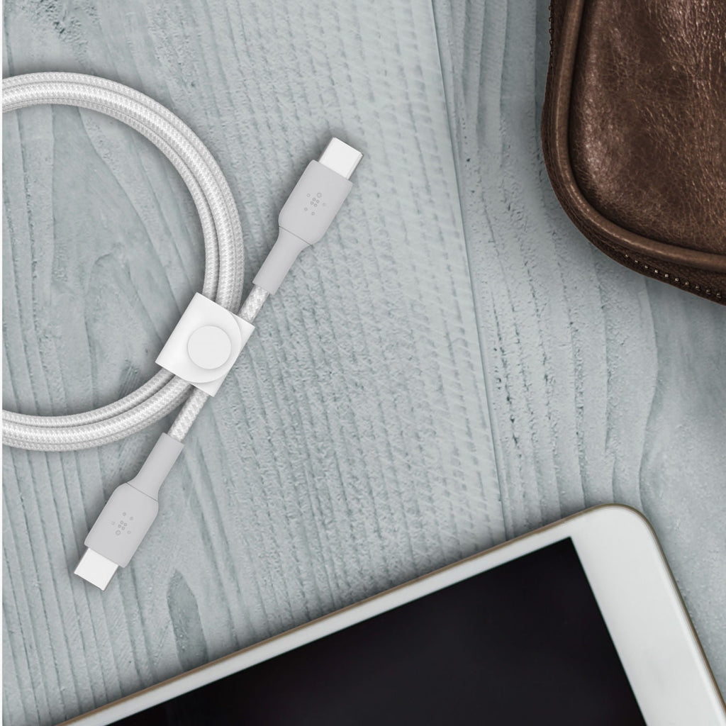 Cable Braided Belkin USB C a USB C Blanco